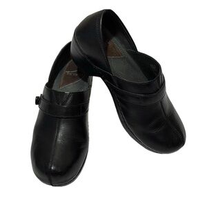 Dansko Solstice Leather Clogs, Size US 7 EUR 37, Black